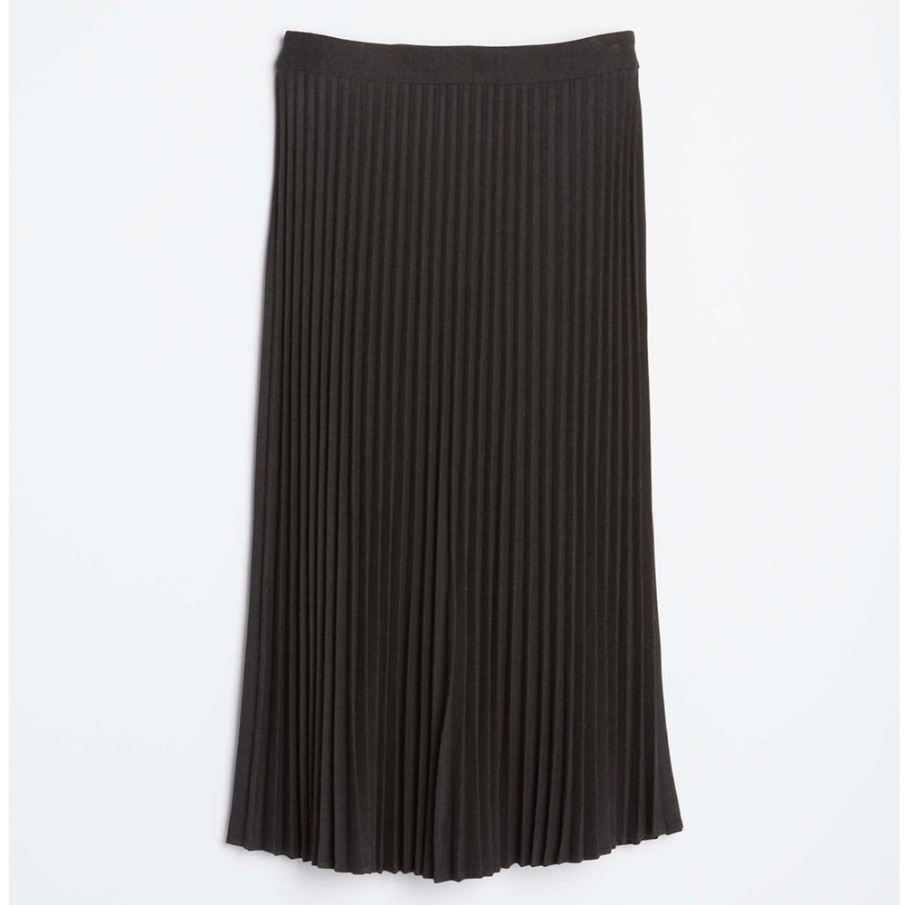 LOFT Dark Charcoal Pleated Skirt